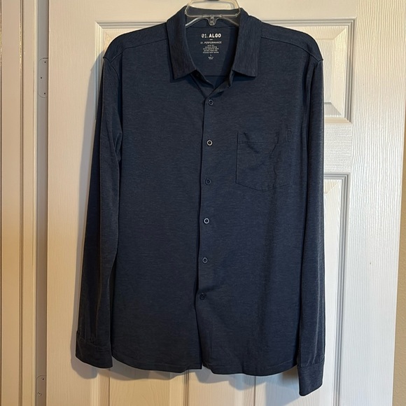 01. Algo men’s blue long sleeve button down shirt size large - Picture 1 of 8